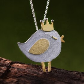 Wholesale-925-silver-Princess-Bird-crown-pendant (6)